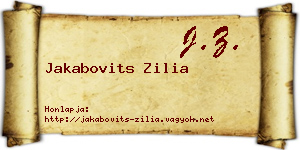 Jakabovits Zilia névjegykártya