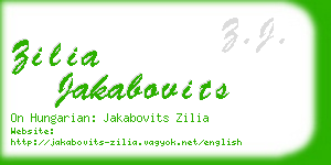 zilia jakabovits business card